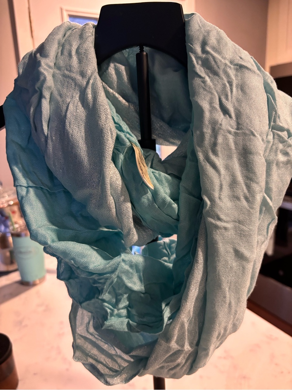 Calvin Klein Light Aqua Infinity Scarf - Soft Lightweight Wrap